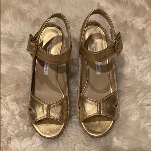 DIANEvonFURSTENBERG gold espadrilles 7.5